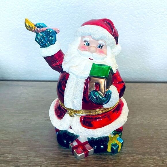 Christopher Radko Glass Santa Hidden Storage Box Figurine - Picture 1 of 7